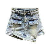 Asymmetrischer Vintage-Jeansrock
